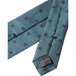Green Black Polka Dot Silk Adjustable Men Tie