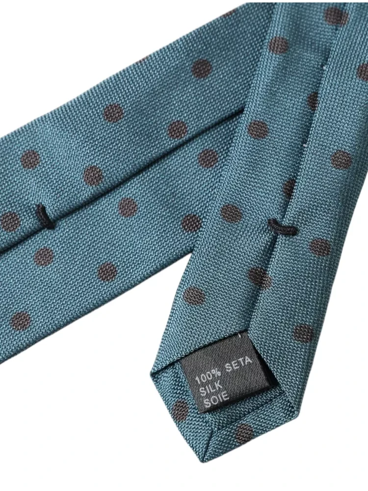 Green Black Polka Dot Silk Adjustable Men Tie alternative