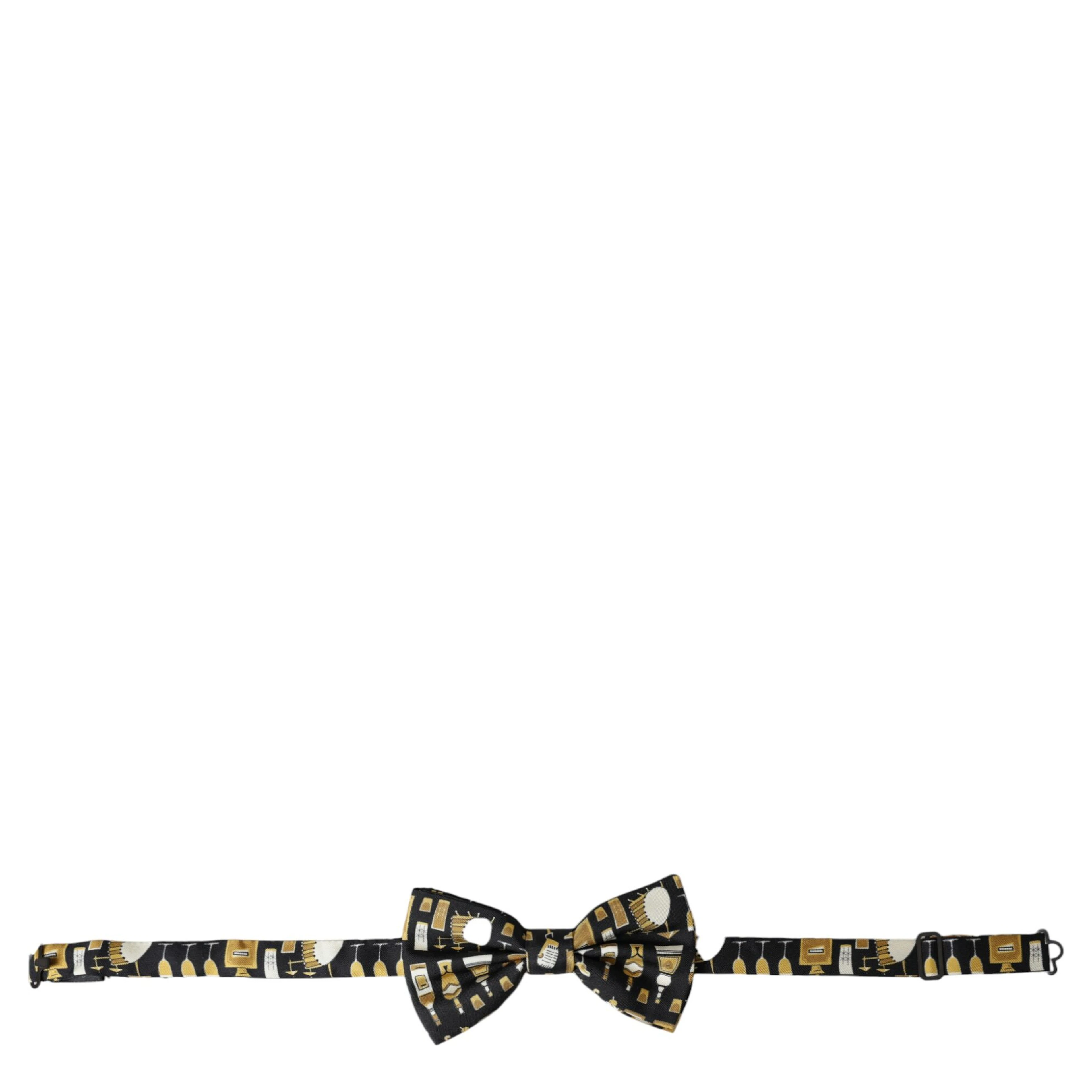 Black Silk Cocktail Adjustable Neck Men Bow Tie