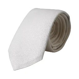 White Silk Classic Adjustable Men Tie