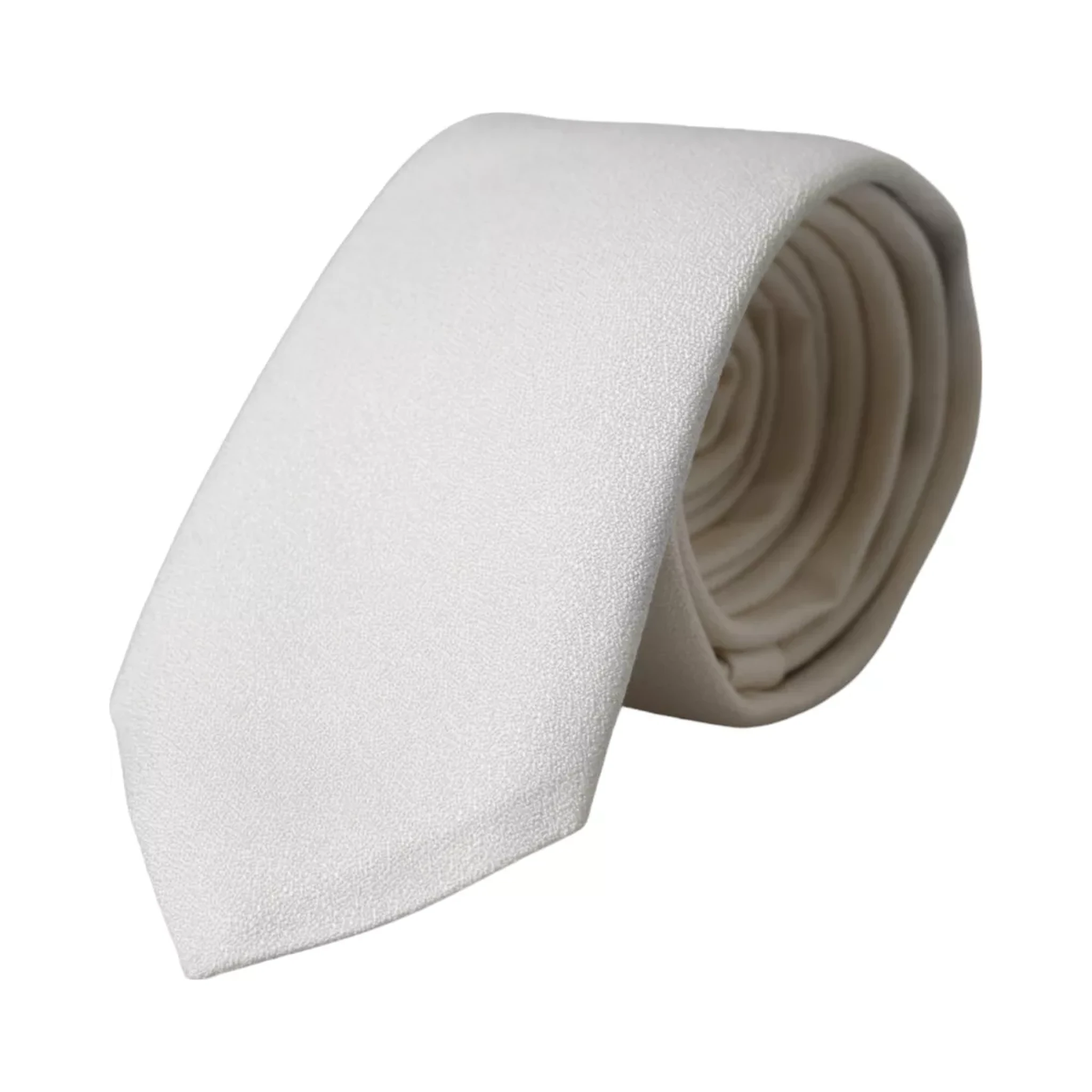 White Silk Classic Adjustable Men Tie