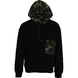 Black Camouflage Hooded Sweatshirt Sweater