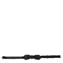 Black Silk Adjustable Neck Men Bow Tie