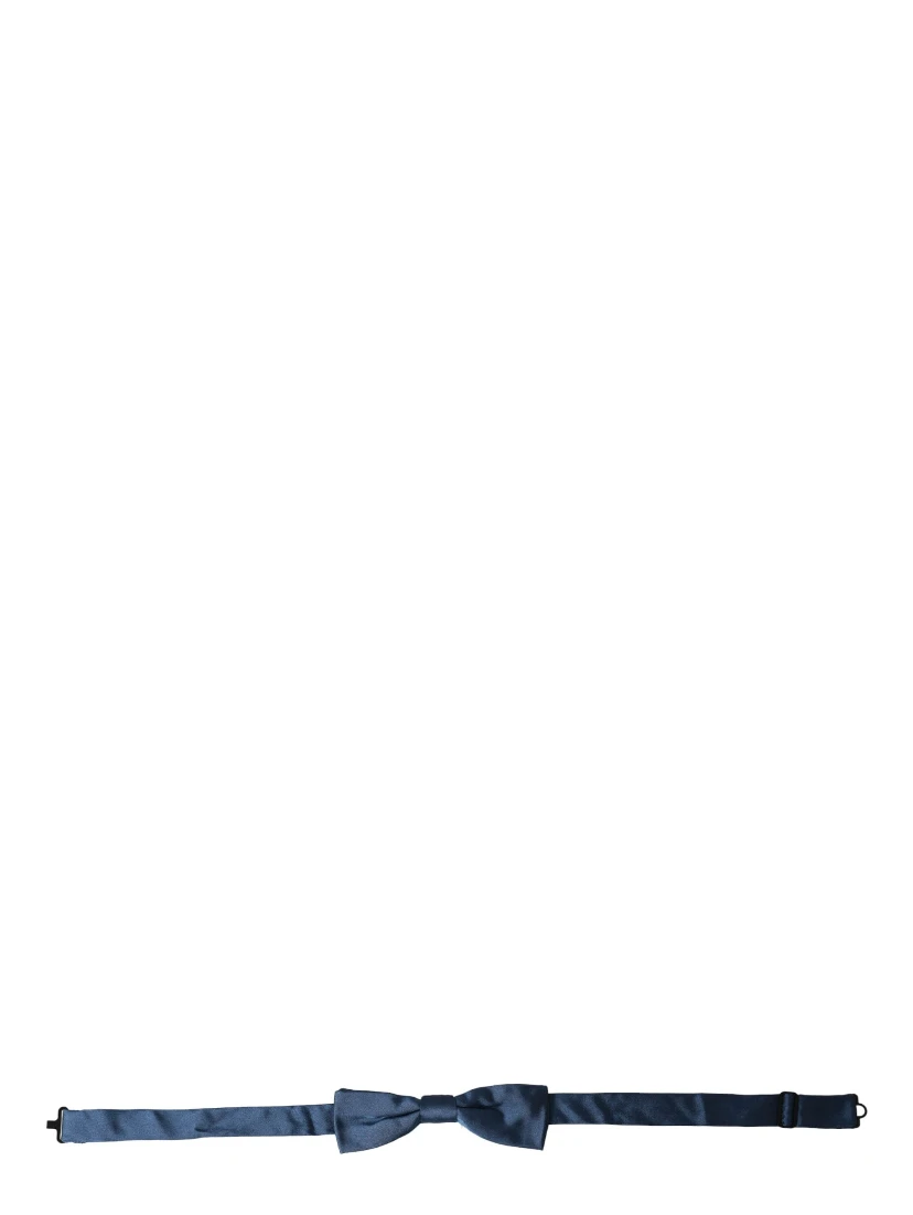 Blue Satin Silk Adjustable Neck Men Bow Tie