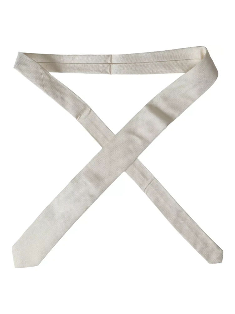 Off White Patterned Silk Classic Adjustable Tie alternative