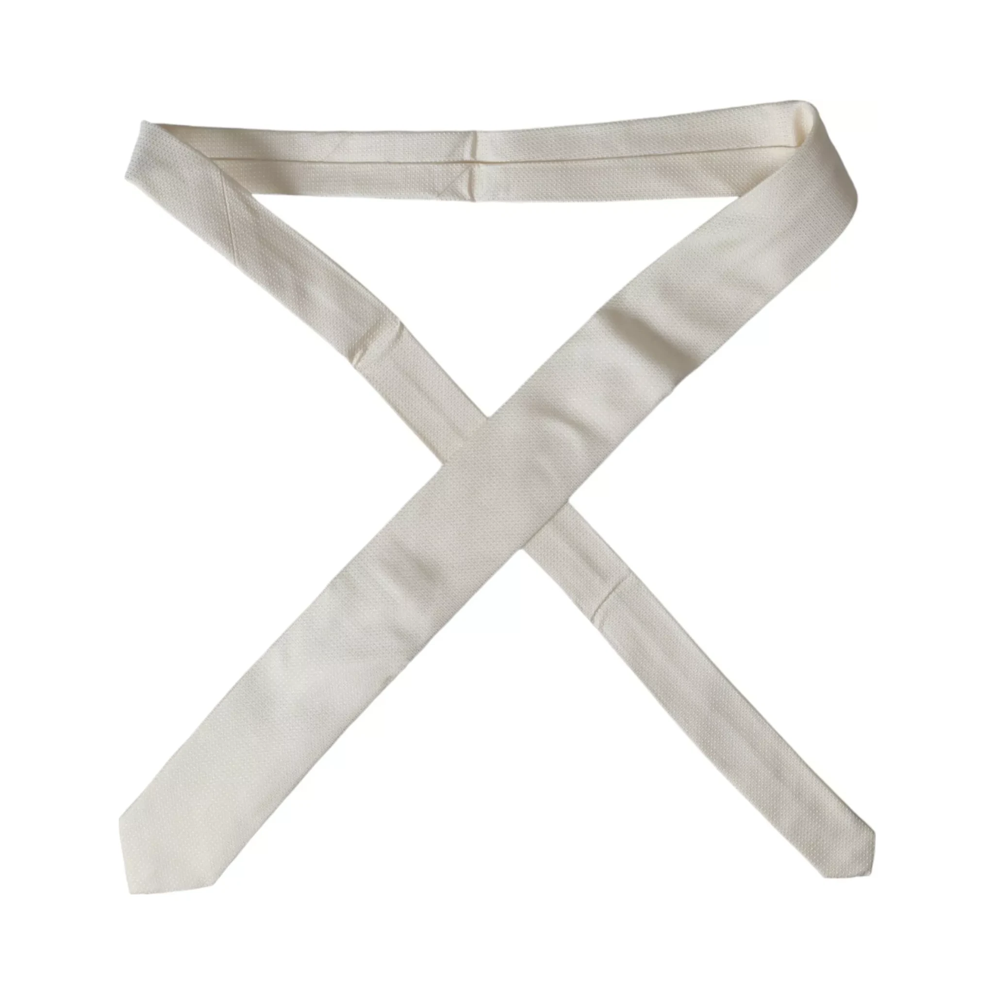 Off White Patterned Silk Classic Adjustable Tie
