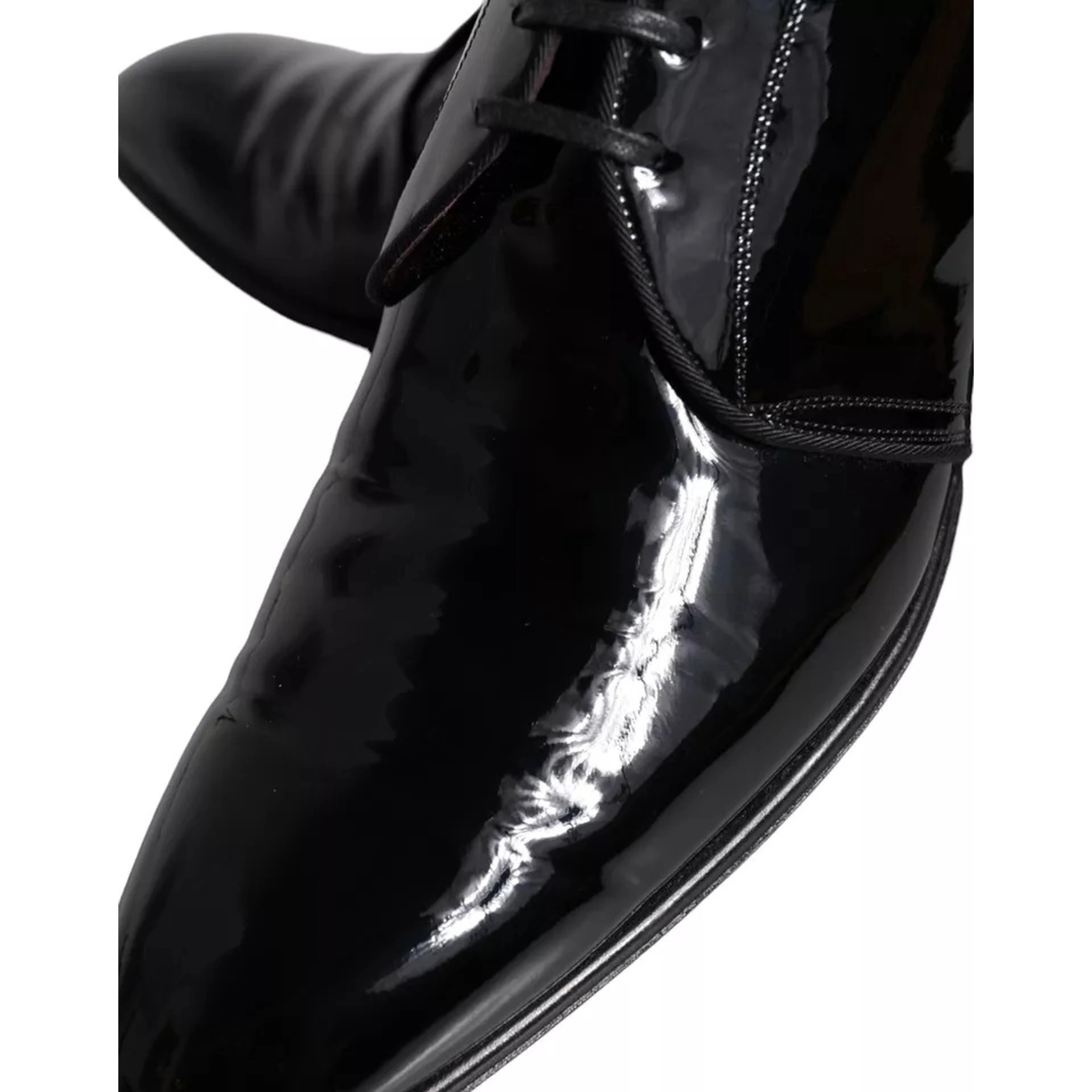 Black Patent Leather Derby Men Dress Shoes