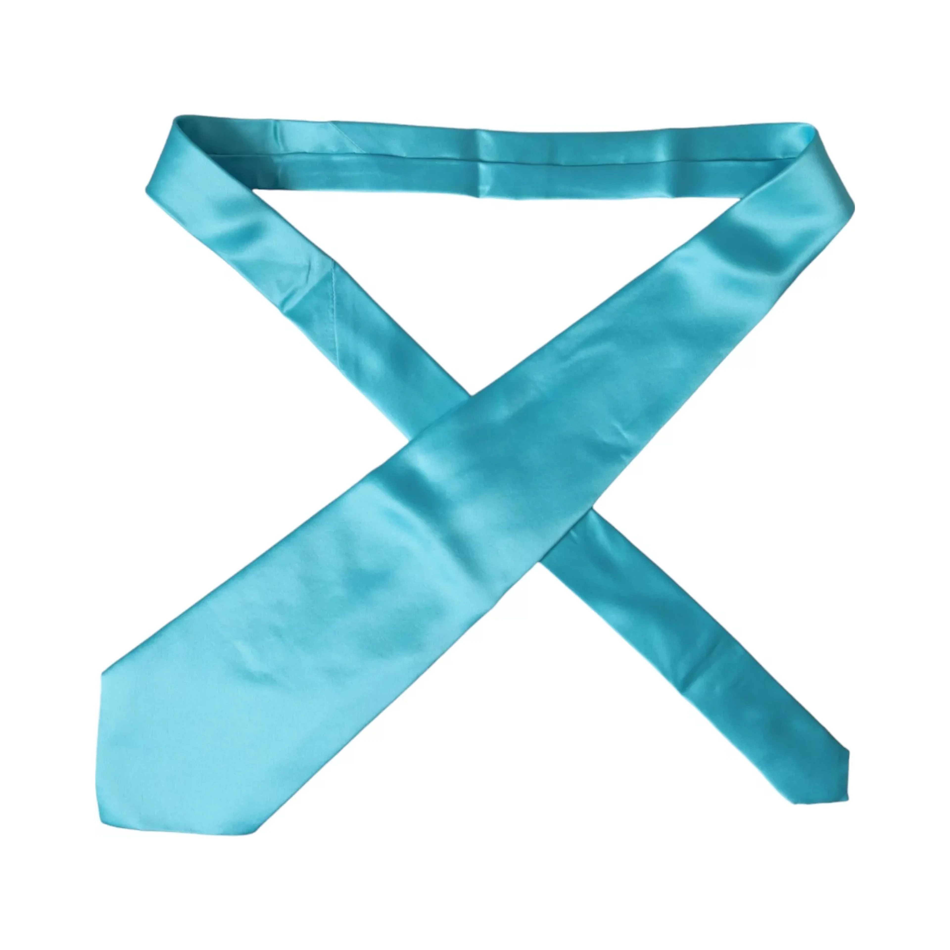 Light Blue Satin Silk Wide Adjustable Men Tie