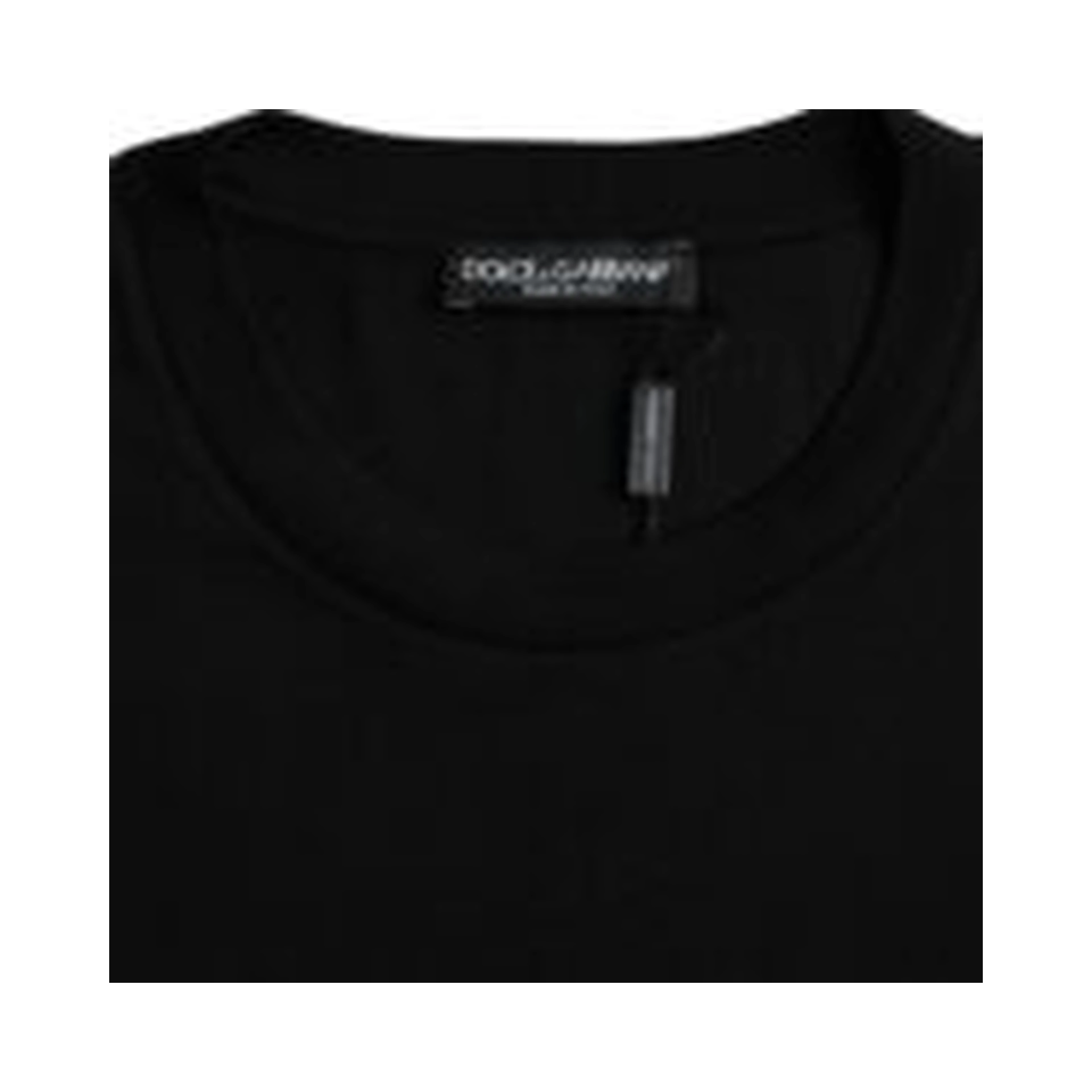 Black Cotton Round Neck Short Sleeves T-shirt