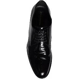 Black Calfskin Leather Derby Men Dress Shoes
