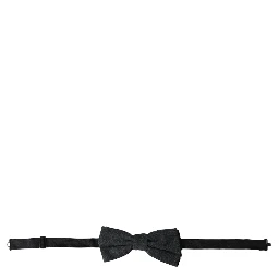 Dark Gray Silk Adjustable Neck Men Bow Tie
