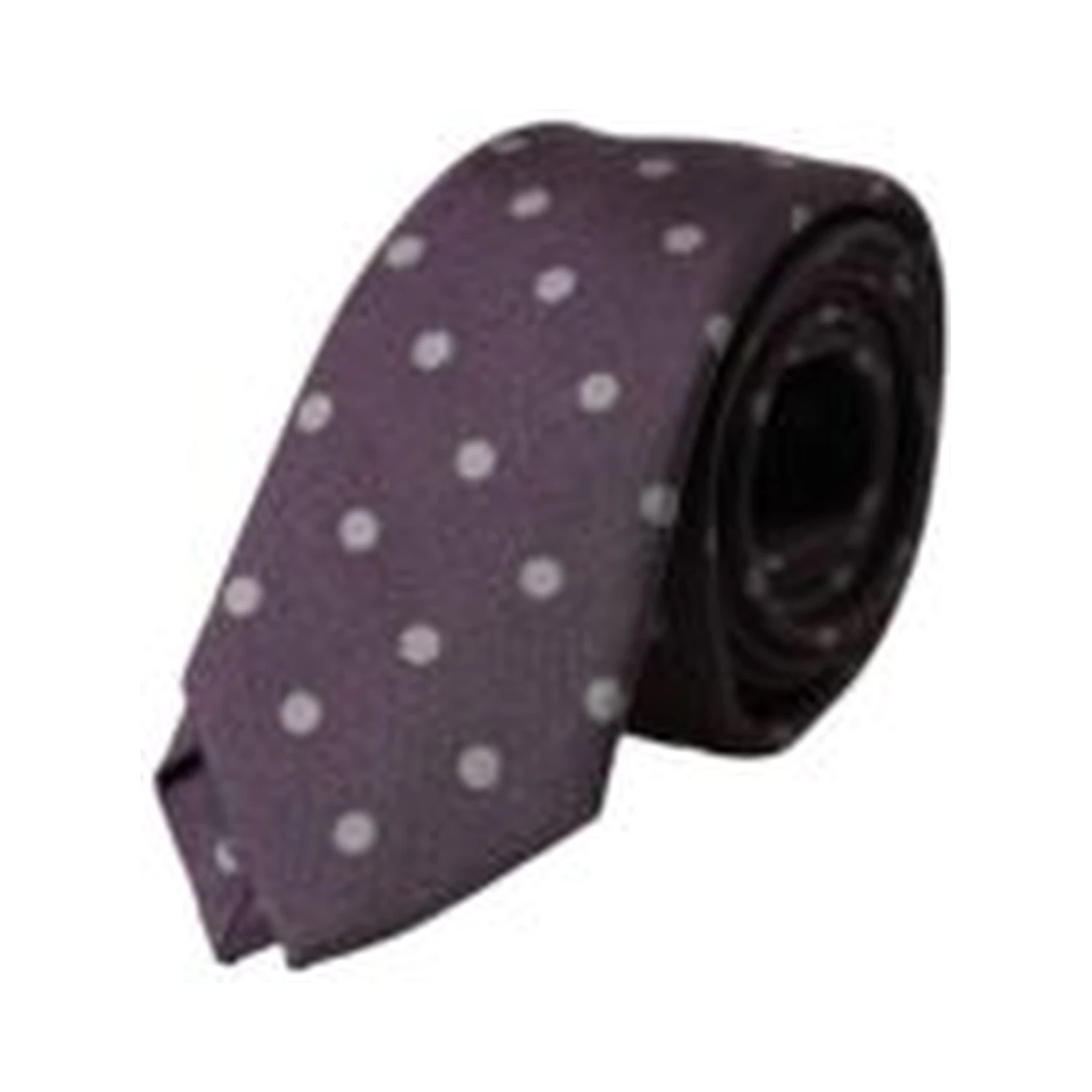 Purple 100% Silk Polka Dot Adjustable Men Tie