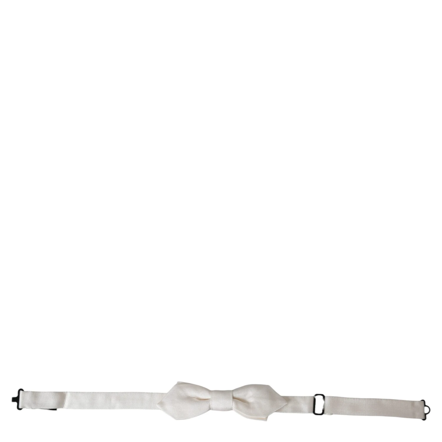 White Silk Adjustable Neck Men Papillon Bow Tie