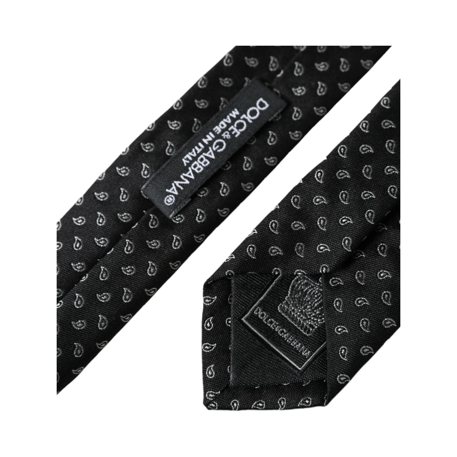 Black Jacquard Patterned Silk Adjustable Men Tie