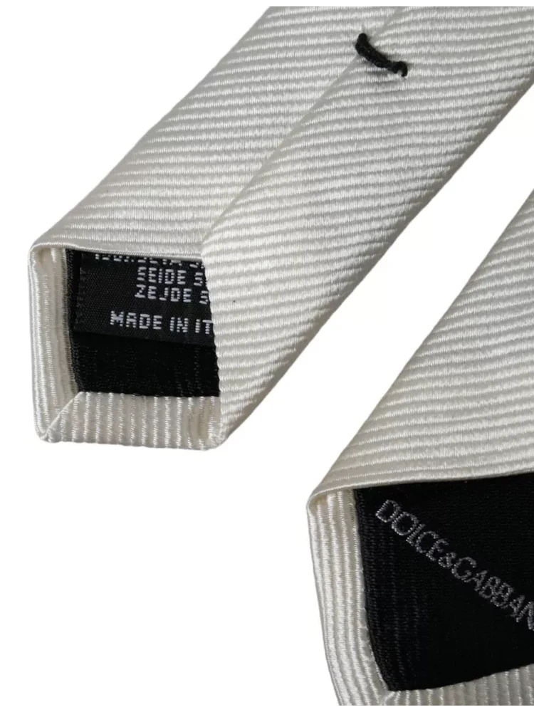 White Solid 100% Silk Adjustable Tie alternative