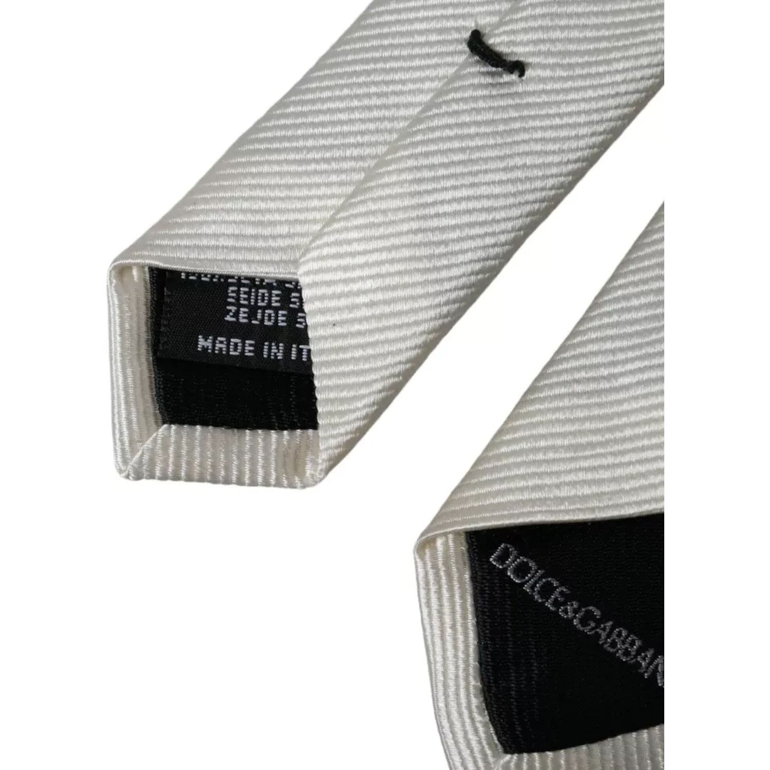 White Solid 100% Silk Adjustable Tie
