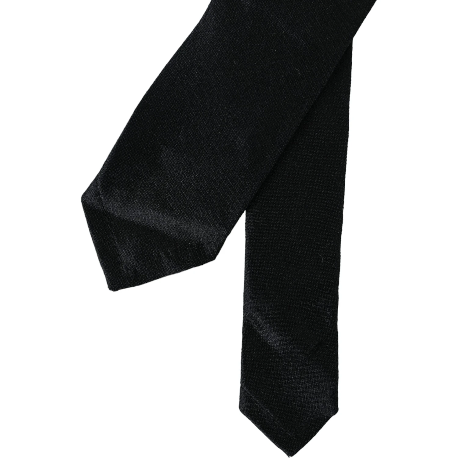Black Solid 100% Silk Adjustable Tie