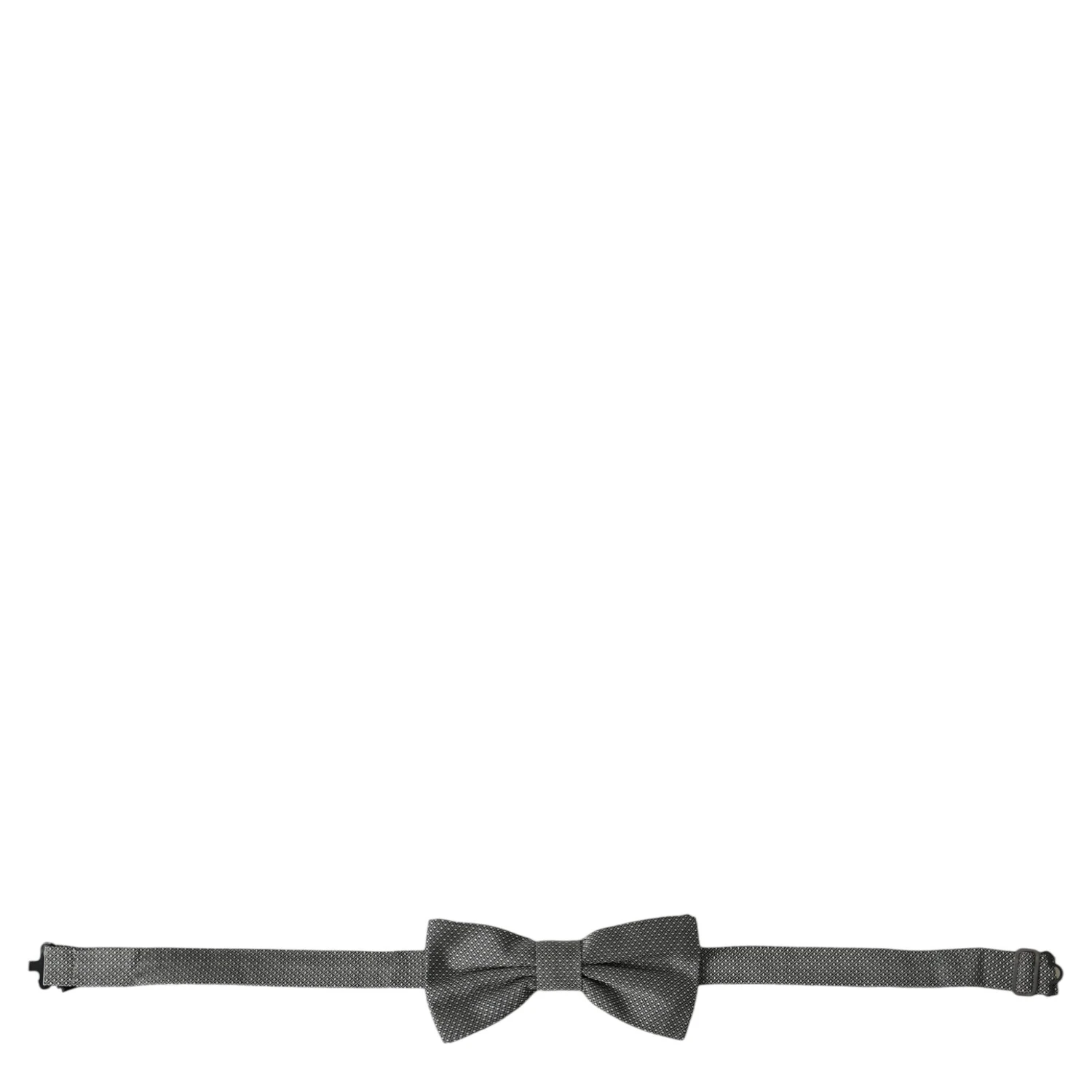 Gray Silk Patterned Adjustable Neck Men Bow Tie