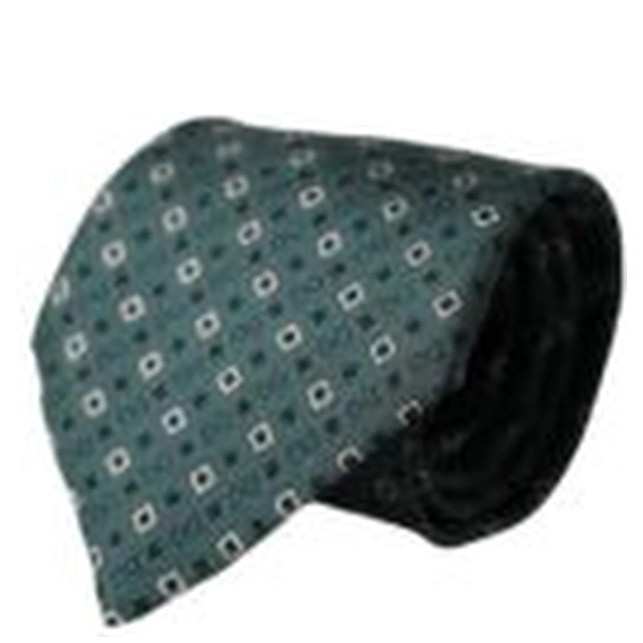 Green Silk Branded Logo Adjustable Men Tie