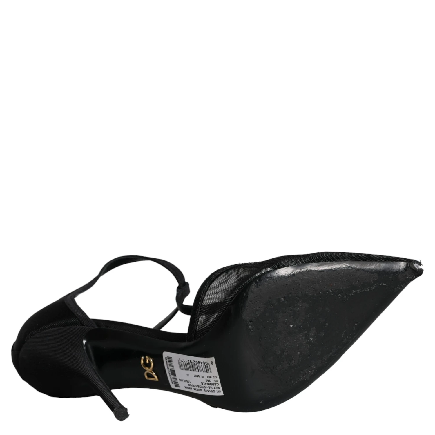 Black Mesh T-strap Stiletto High Heels Shoes
