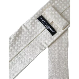 White Dotted Silk Classic Adjustable Men Tie