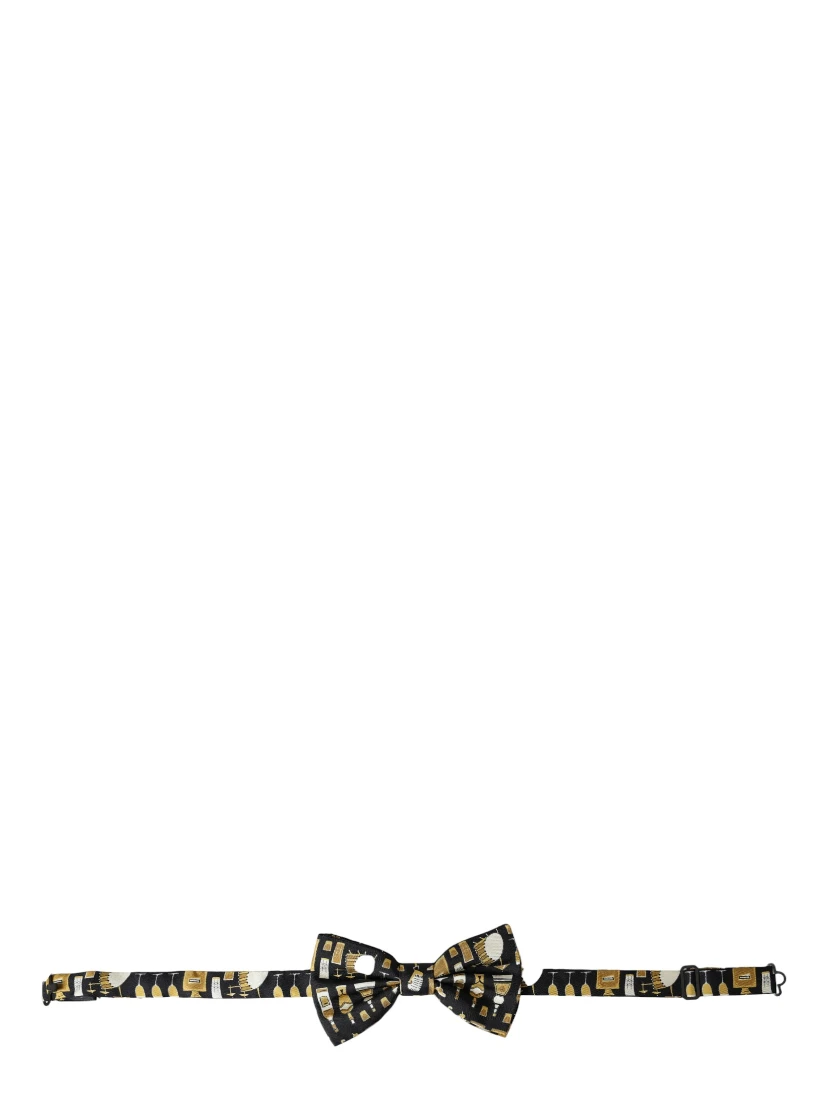 Black Silk Cocktail Adjustable Neck Men Bow Tie