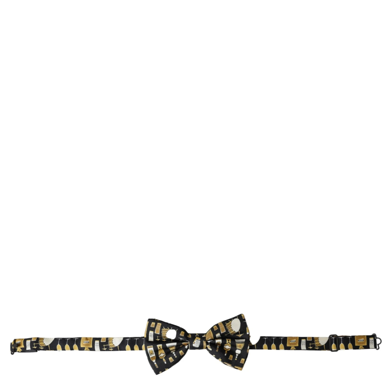 Black Silk Cocktail Adjustable Neck Men Bow Tie