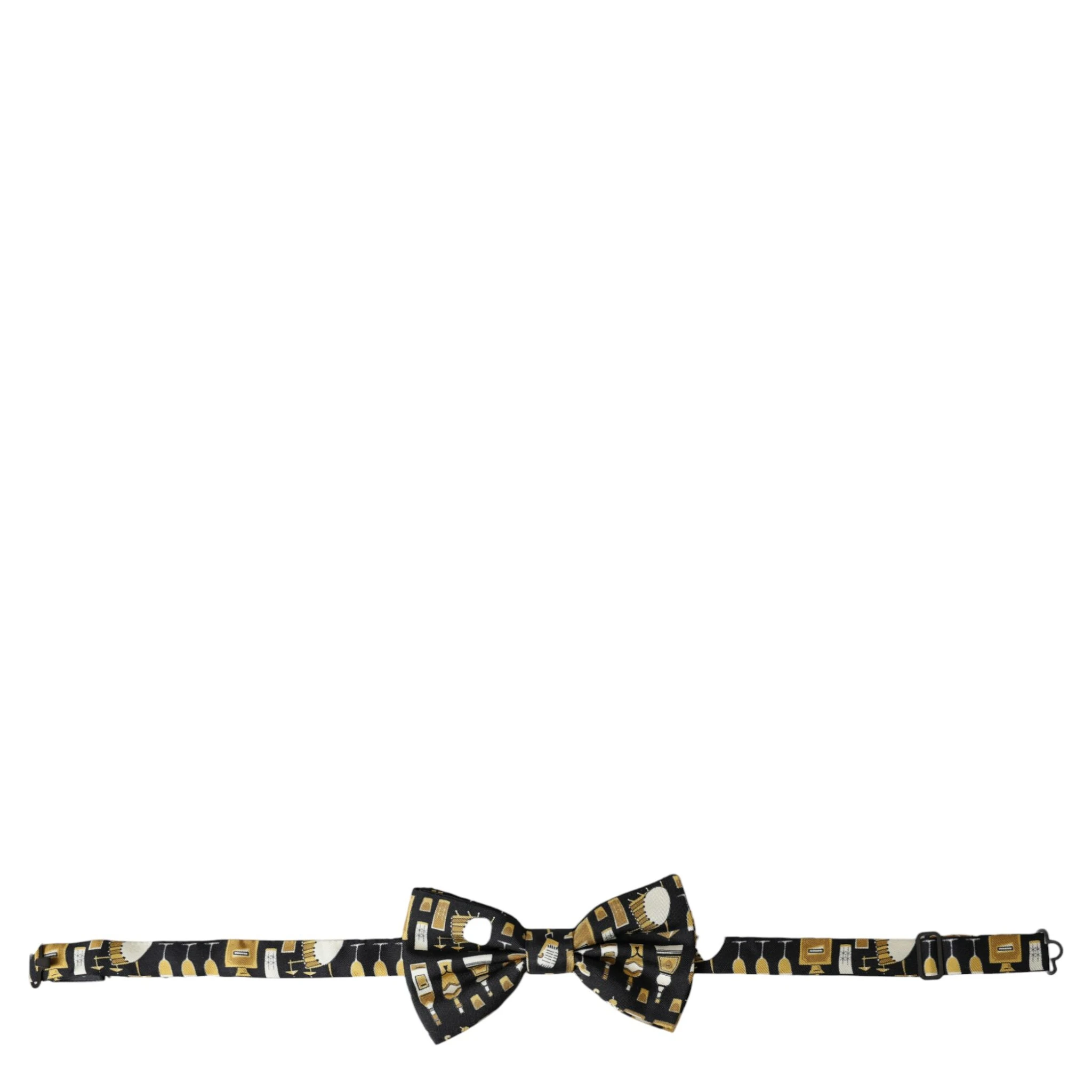 Black Silk Cocktail Adjustable Neck Men Bow Tie