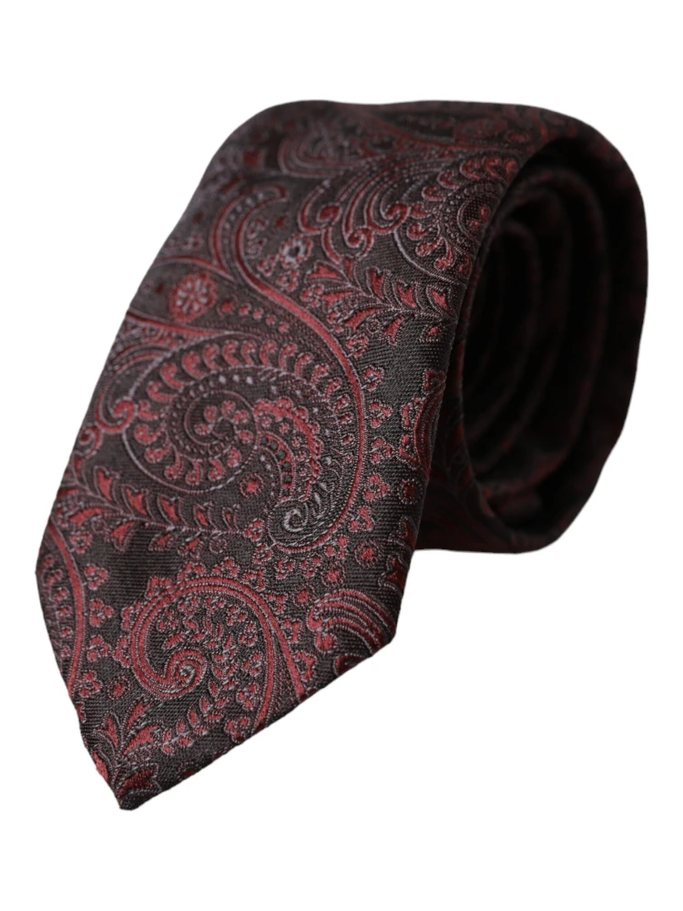 Bordeaux Patterned Silk Adjustable Men Tie alternative