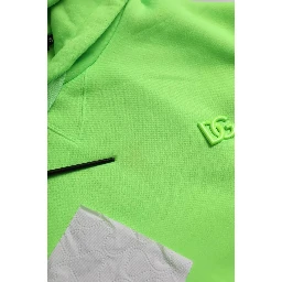 Green Logo Hooded Pullover Sweatshirt Sweater