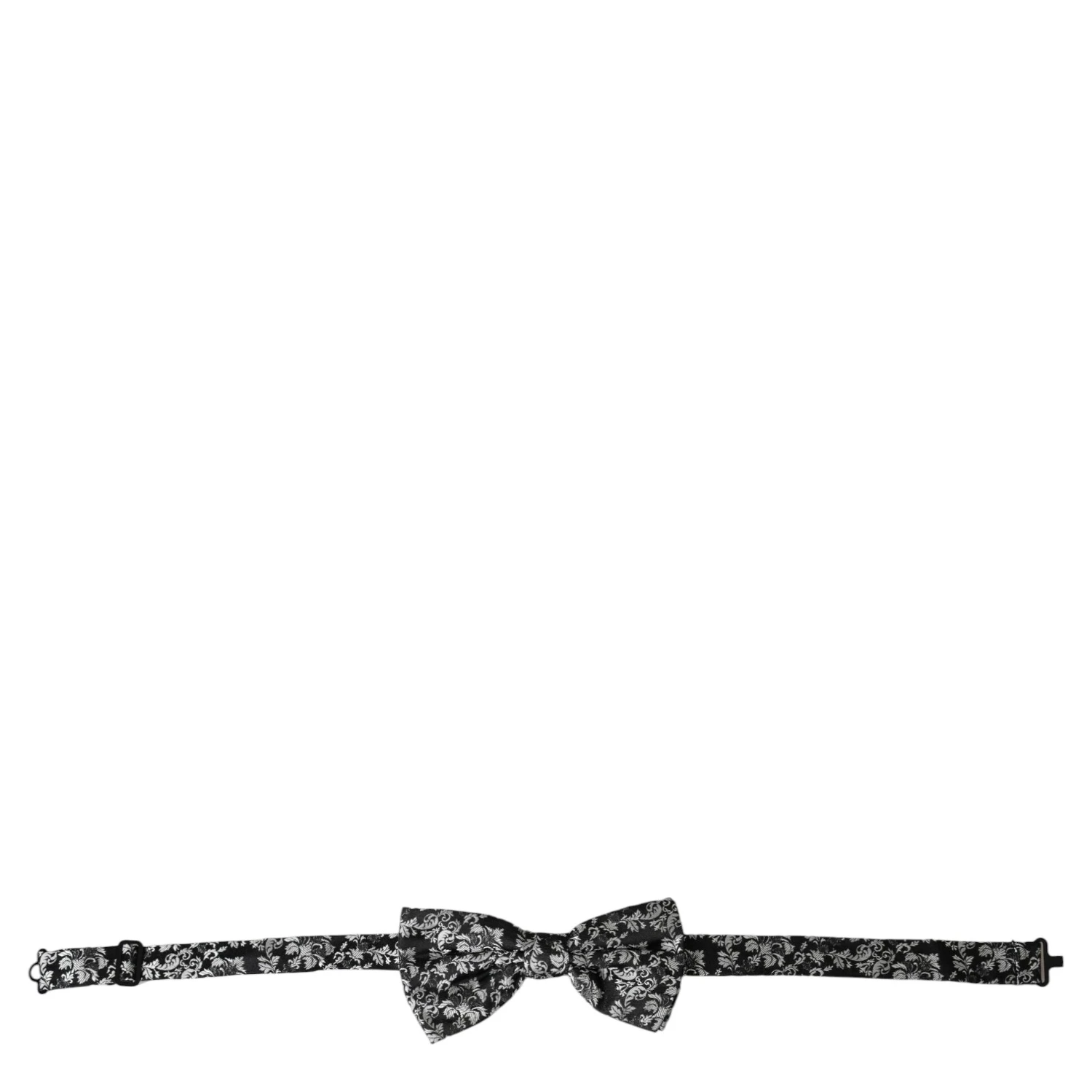 Black Floral Silk Adjustable Neck Men Bow Tie