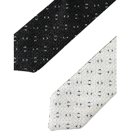 Black White Patterned Adjustable Tie