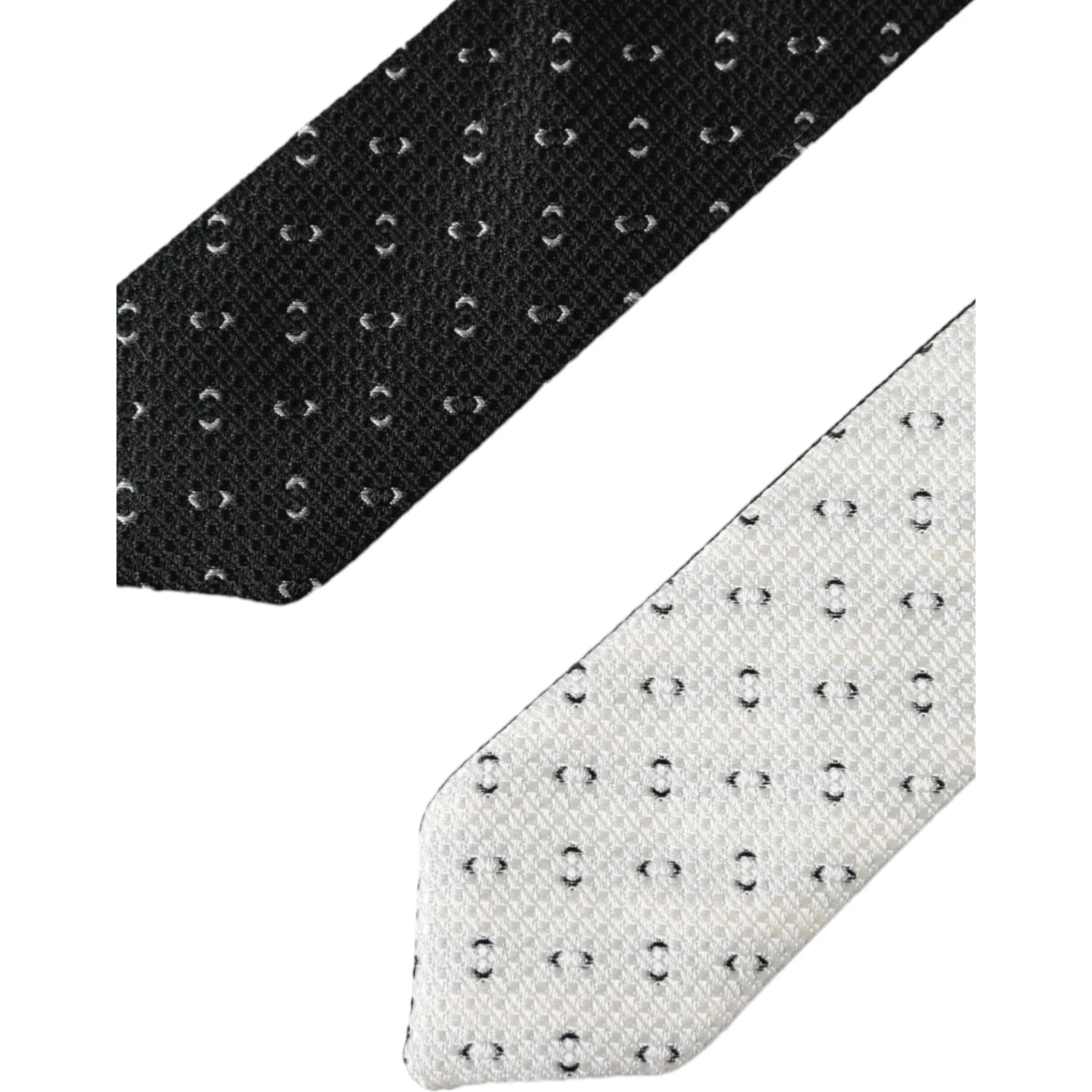Black White Patterned Adjustable Tie