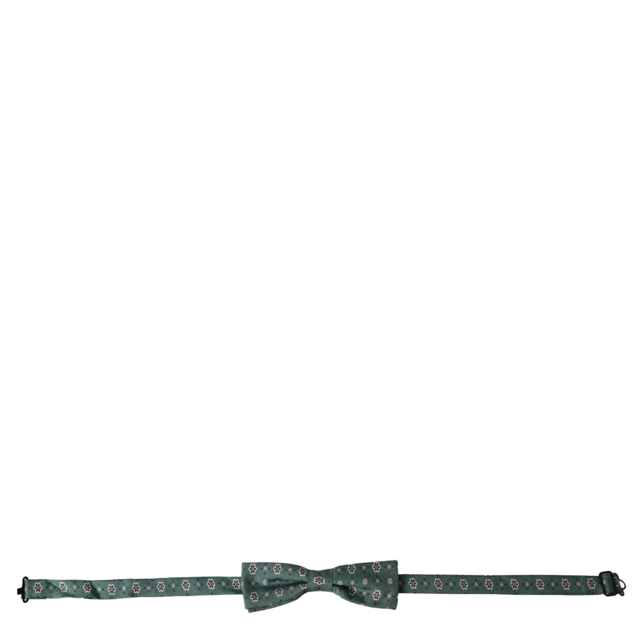 Mint Green Floral Adjustable Neck Men Bow Tie