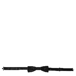 Black Silk Patterned Adjustable Neck Men Bow Tie