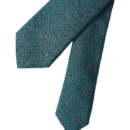 Green Patterned Silk Adjustable Men Tie