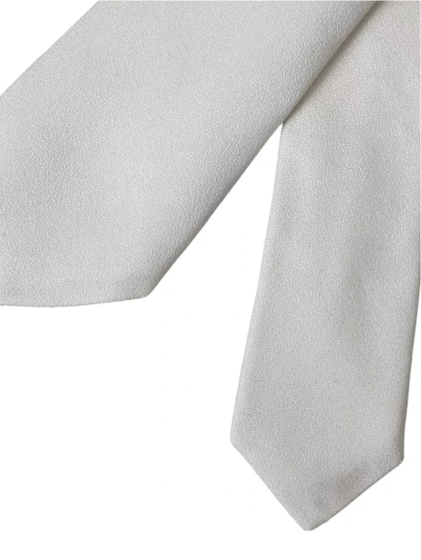 White Silk Classic Adjustable Men Tie