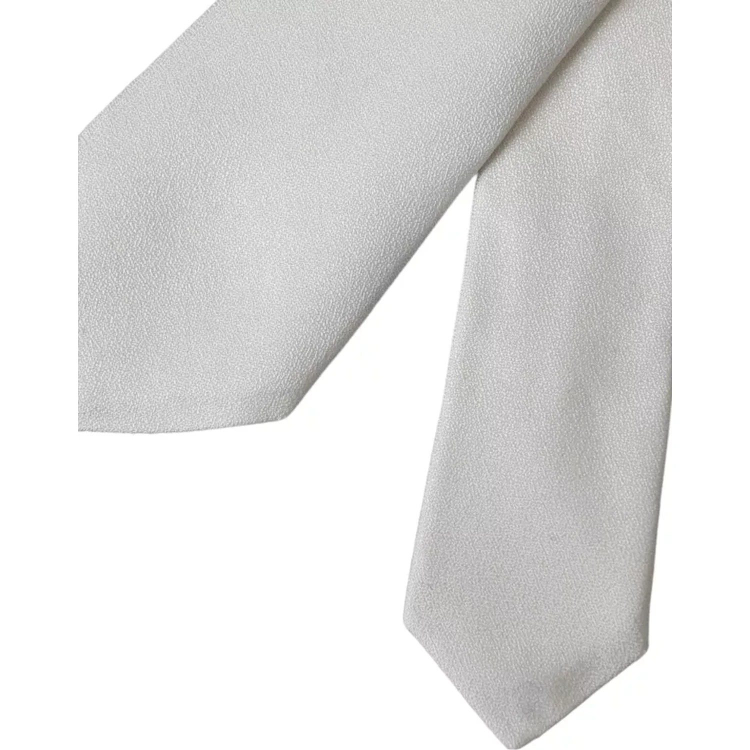White Silk Classic Adjustable Men Tie