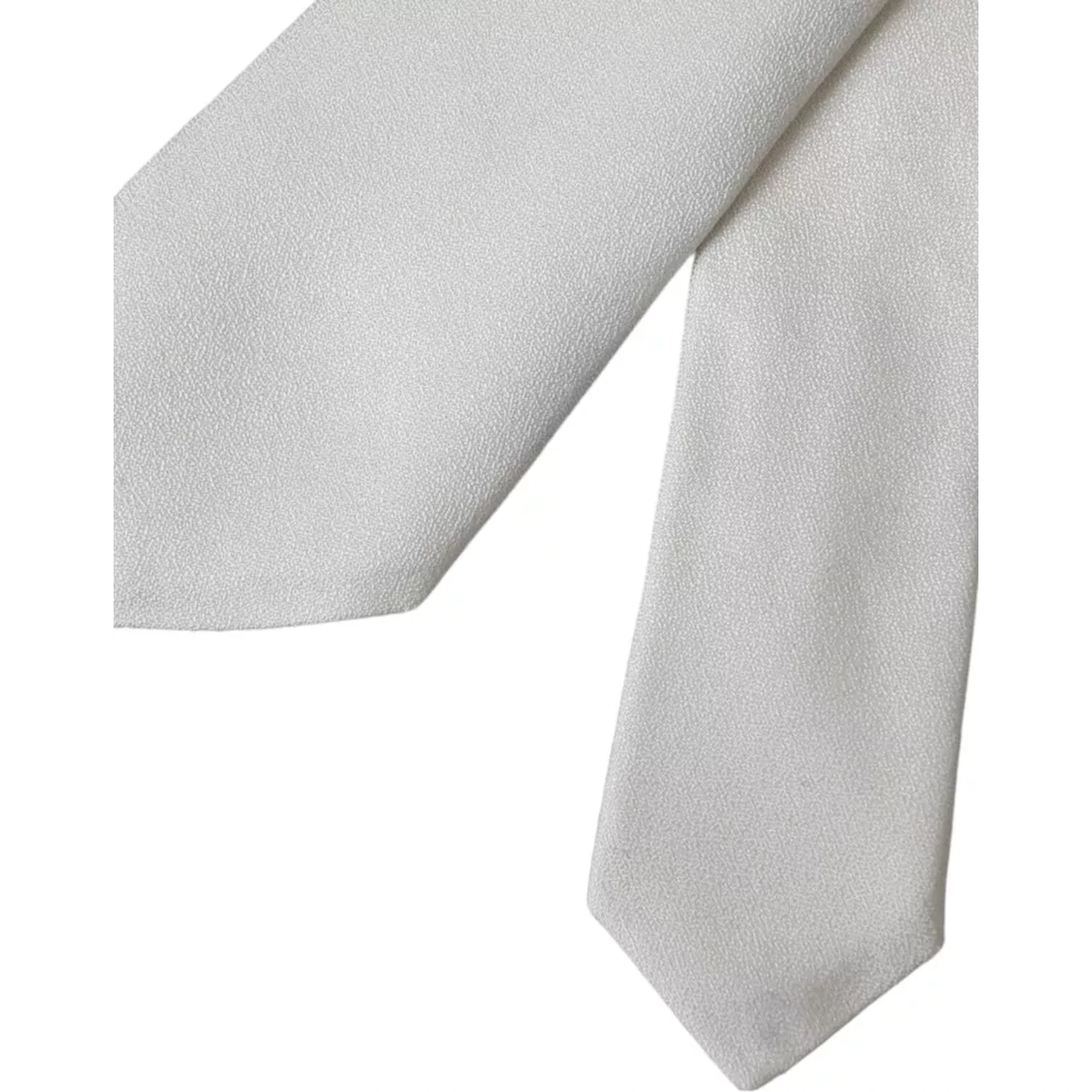 White Silk Classic Adjustable Men Tie