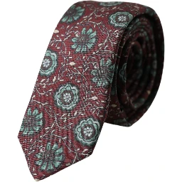Maroon Floral 100% Silk Adjustable Men Tie