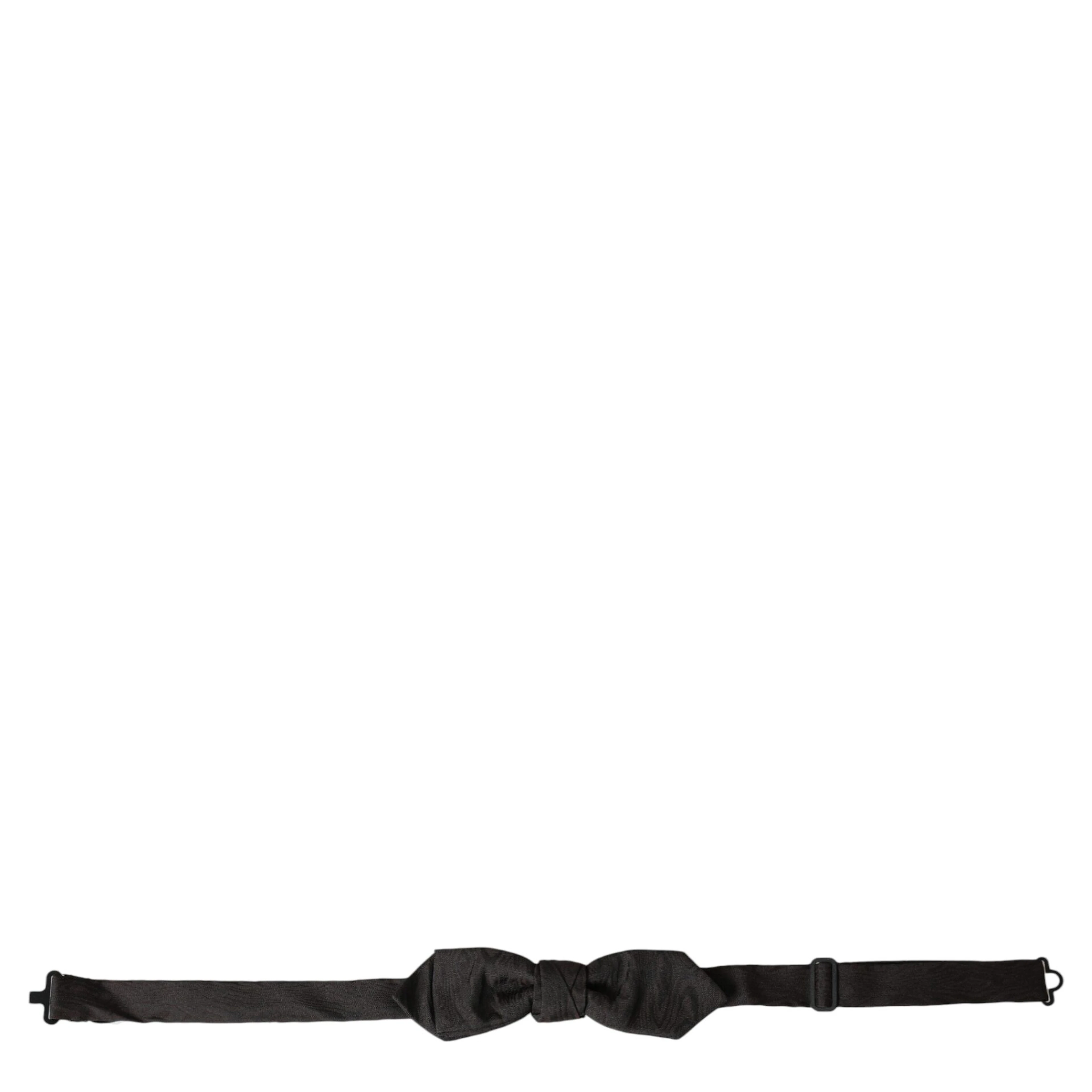 Black Silk Adjustable Neck Men Bow Tie