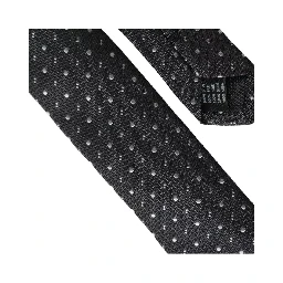 Black Polka Dot Silk Adjustable Men Tie