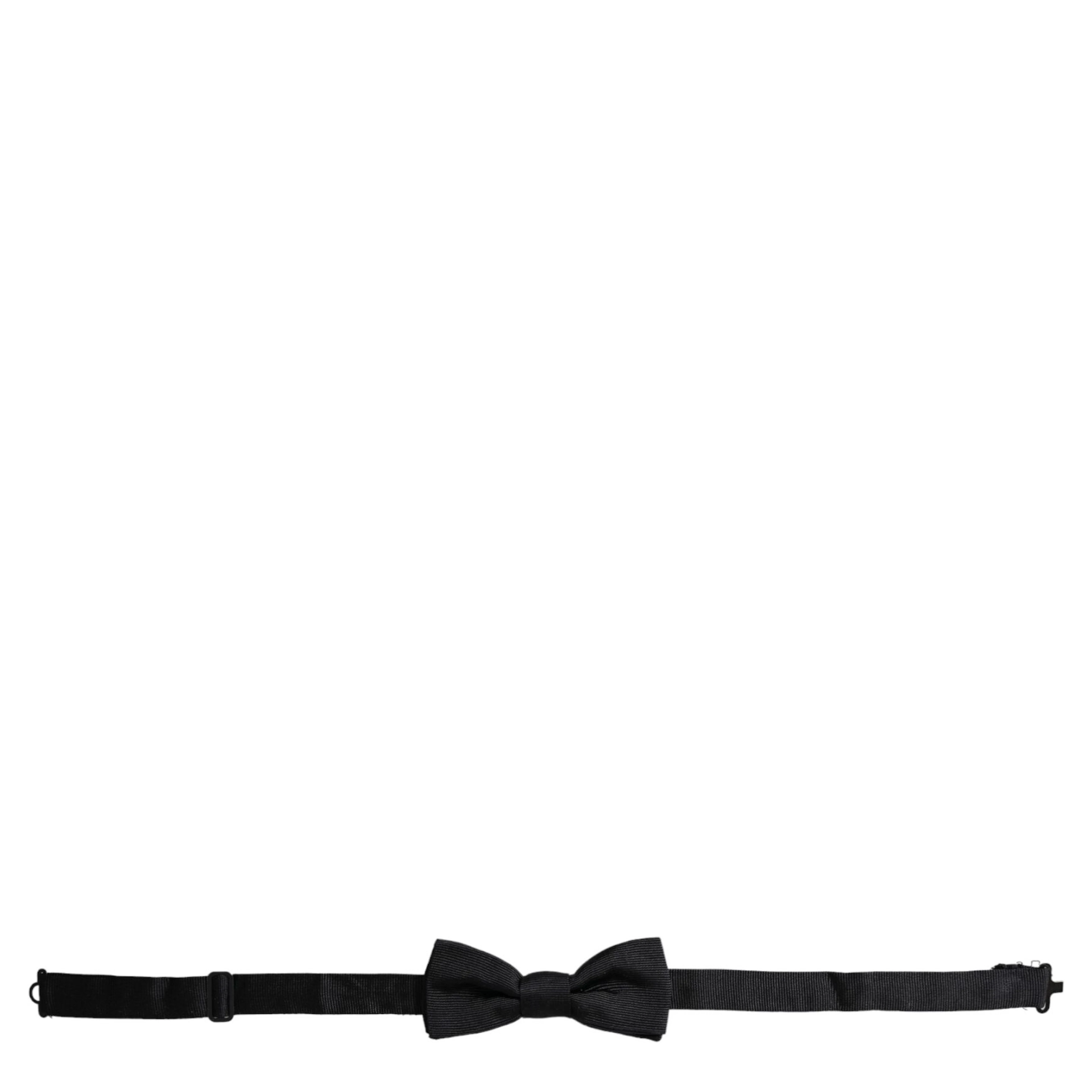 Black Silk Adjustable Neck Men Bow Tie