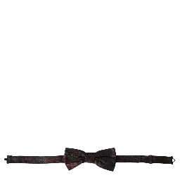 Red Black Floral Adjustable Neck Men Bow Tie