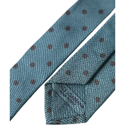 Green Black Polka Dot Silk Adjustable Men Tie
