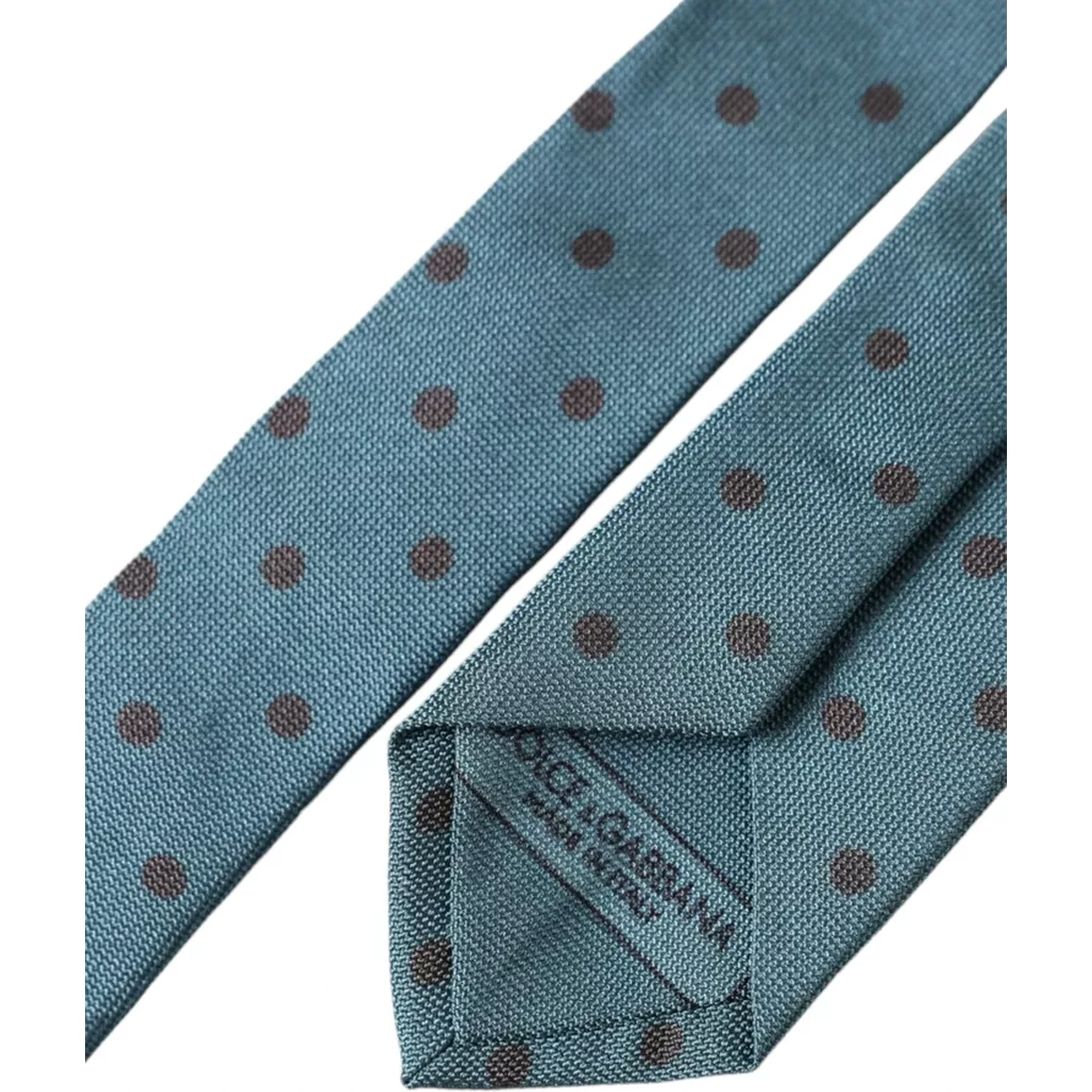 Green Black Polka Dot Silk Adjustable Men Tie