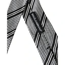 Black White Stripes Silk Adjustable Tie