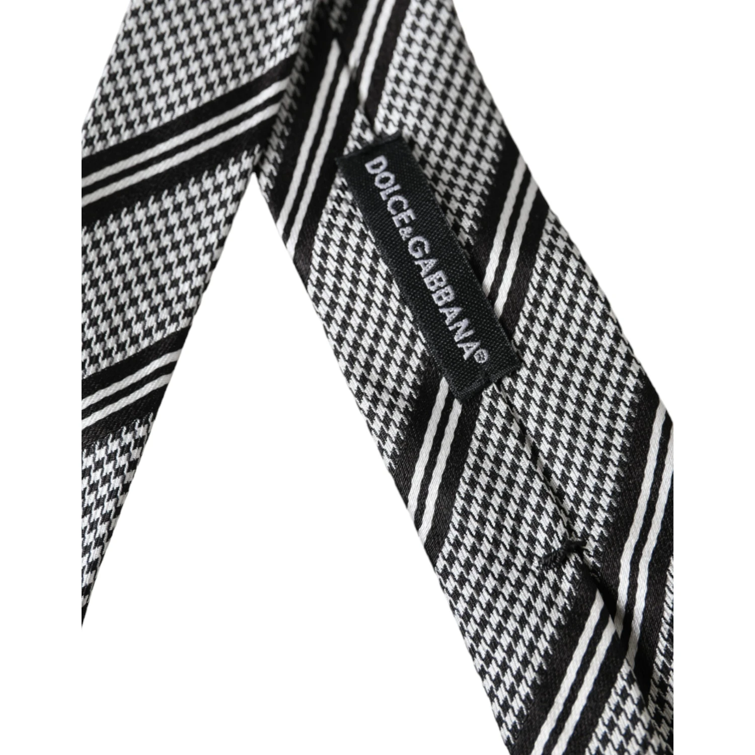 Black White Stripes Silk Adjustable Tie