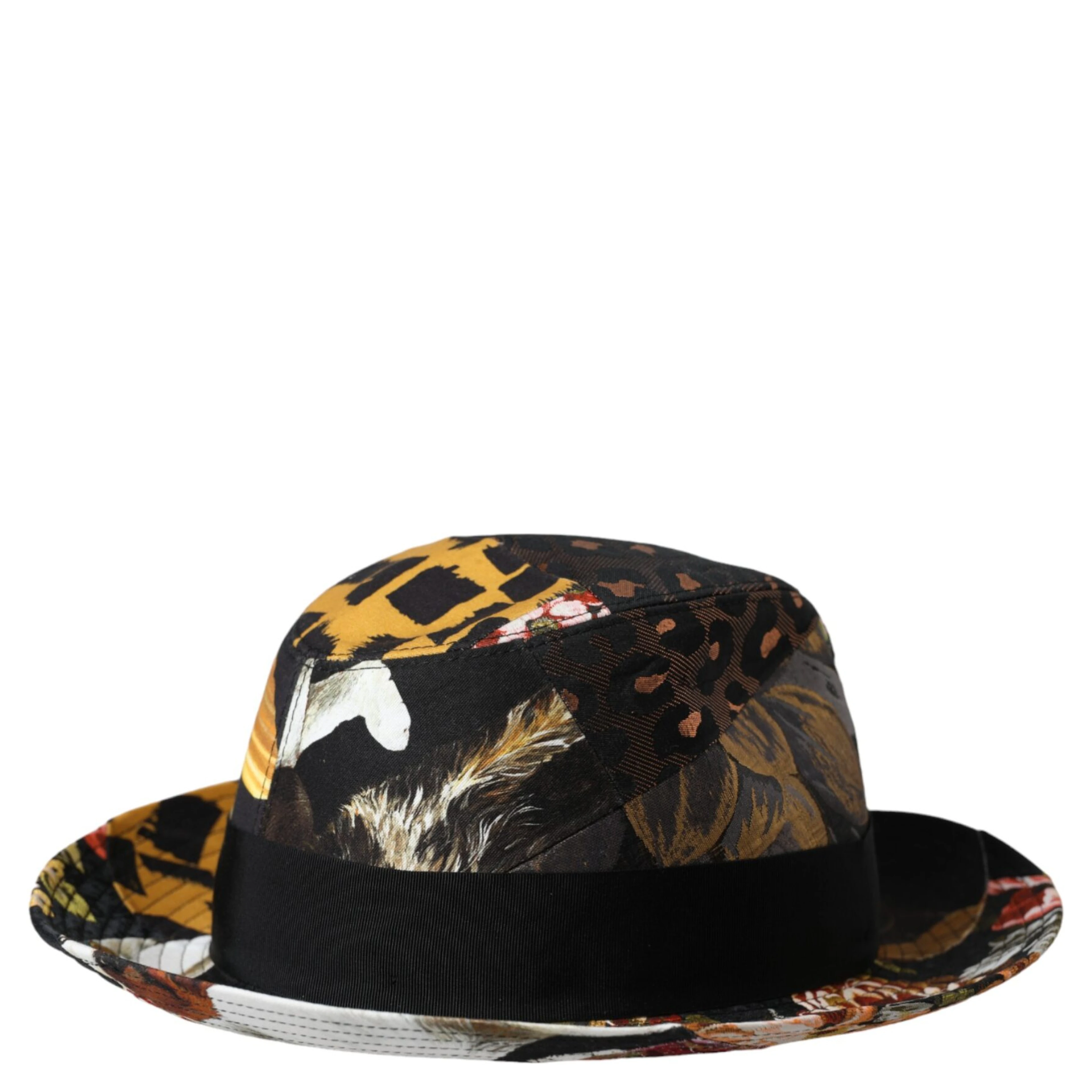 Multicolor Patchwork Women Fedora Wide Brim Hat