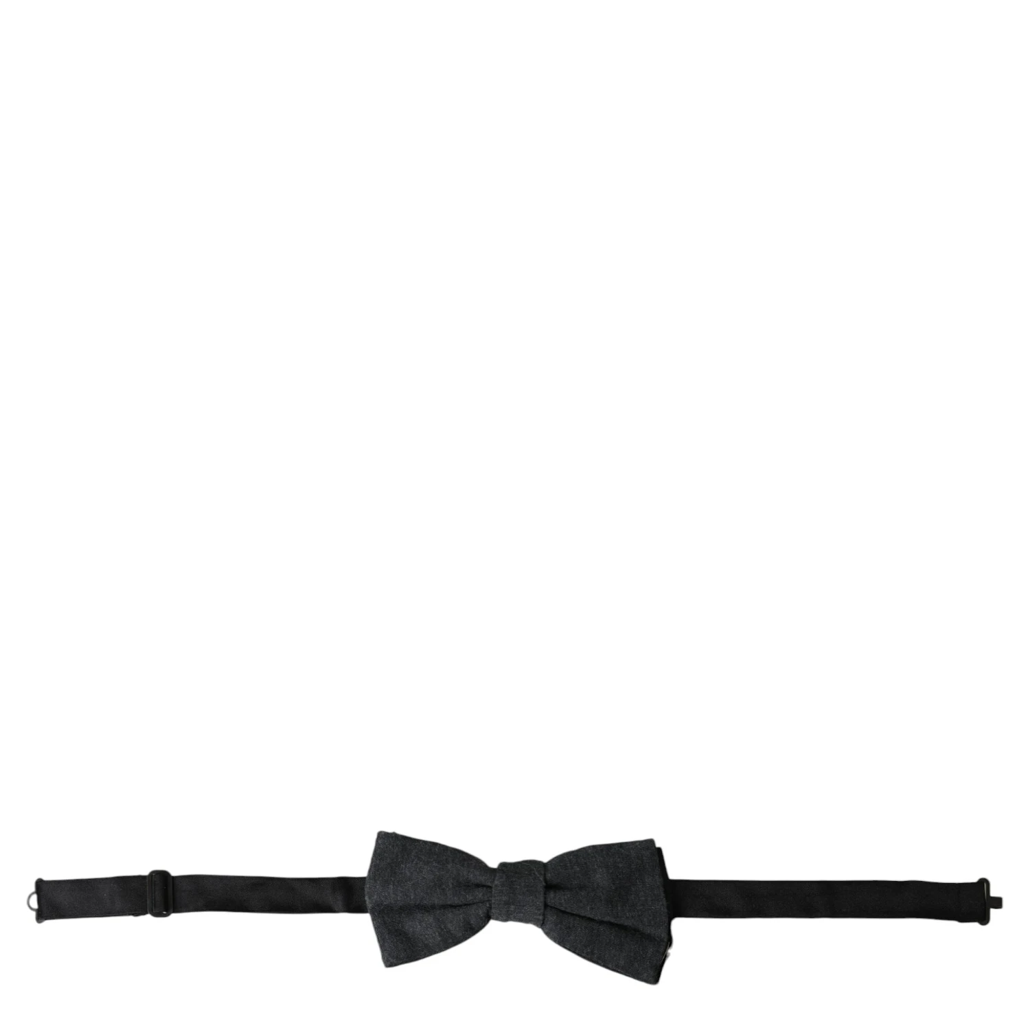 Dark Gray Silk Adjustable Neck Men Bow Tie